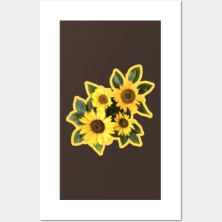 Sunflowers Painting Bouquet Vincent Van Gogh Posters and Art